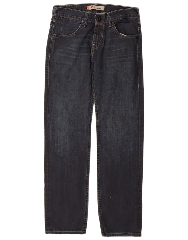 Мужские прямые джинсы Levi's 504 W30 L30 темно-синие, хлопок
