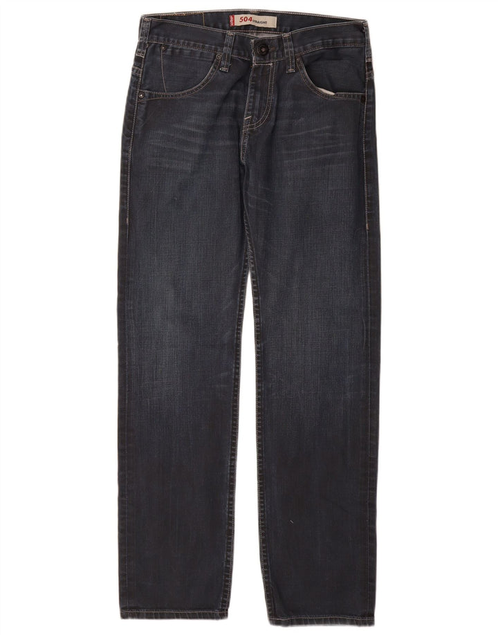 Мужские прямые джинсы Levi's 504 W30 L30 темно-синие, хлопок