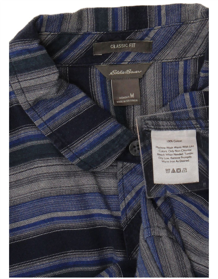 Женская фланелевая рубашка EDDIE BAUER UK 14, средний темно-синий в полоску