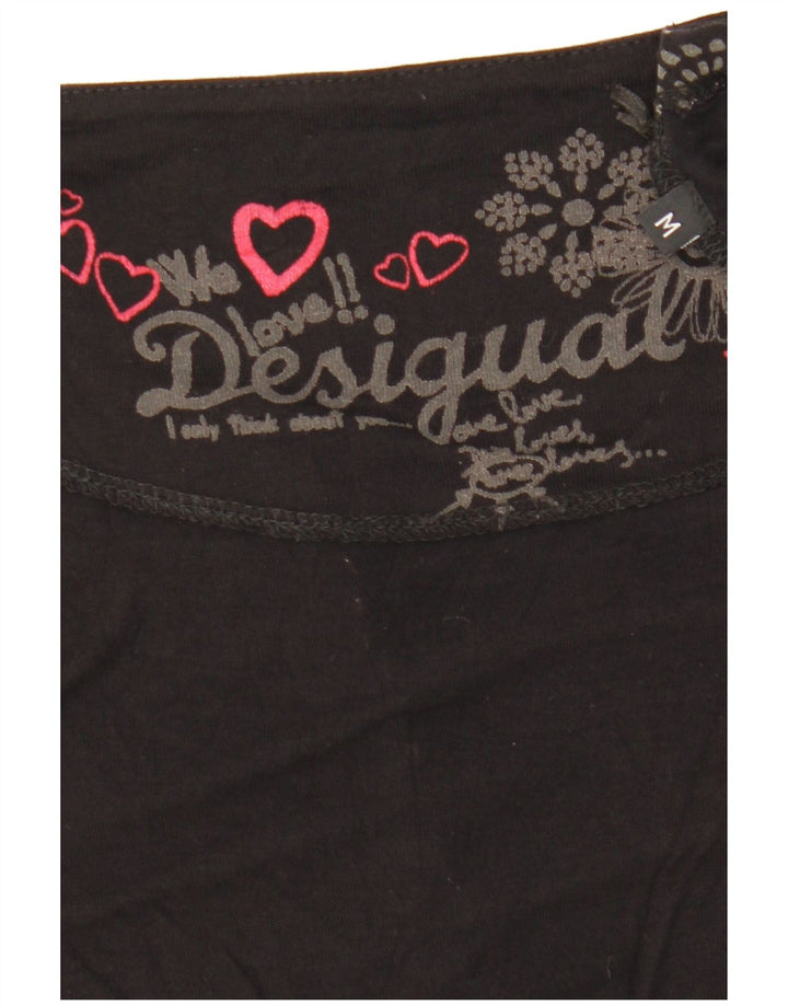 Женская блузка оверсайз с рисунком Desigual UK 14, средний черный с геометрическим узором
