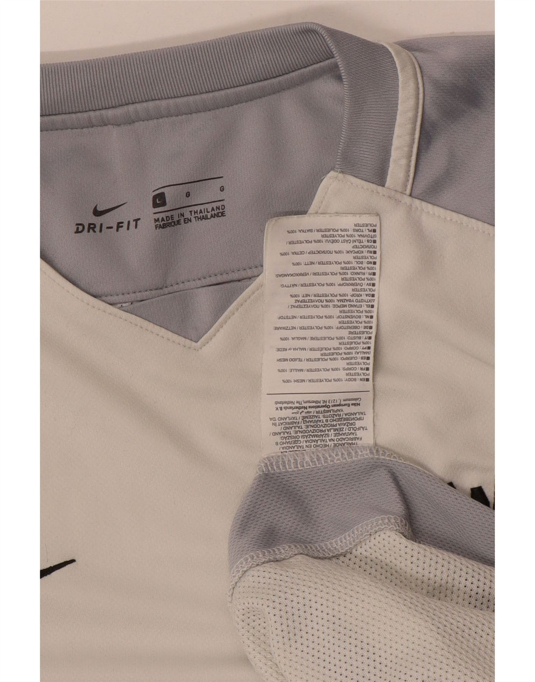 Мужской топ Nike Dri Fit с графикой и длинными рукавами, большой белый полиэстер с цветными блоками