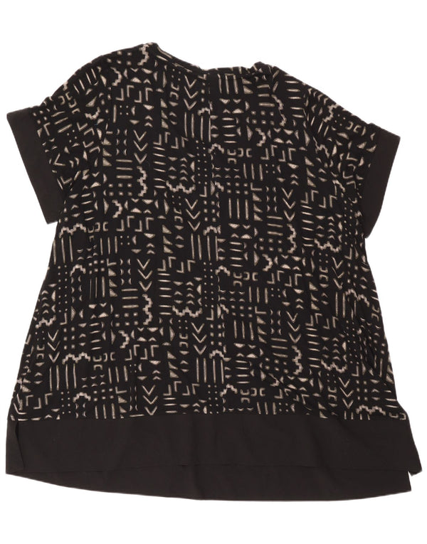 Женское платье-туника Marks & Spencer UK 24 4XL, черное из вискозы с геометрическим рисунком