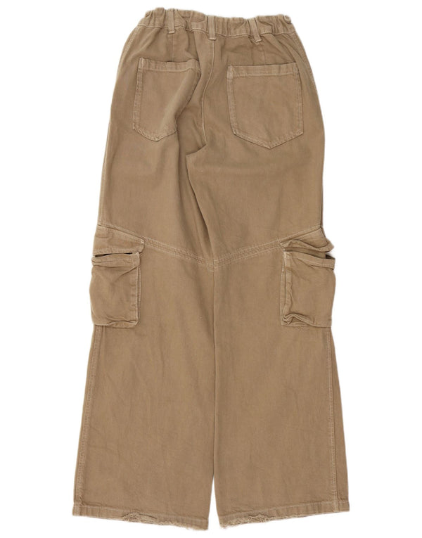 Женские широкие брюки карго ZARA, маленькие W26 L31, бежевые