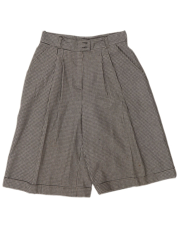 Винтажные женские повседневные шорты с высокой талией UK 14 Medium W28 Черные «гусиные лапки»