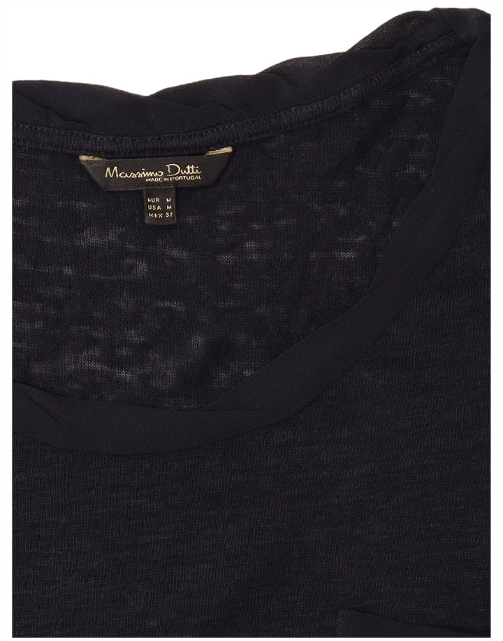 Женская футболка Massimo Dutti Top UK 12 Medium Navy Blue