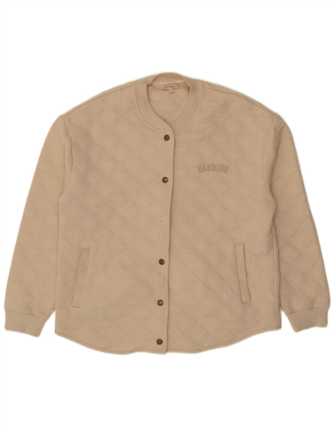 Женская стеганая куртка оверсайз Barbour UK 10, маленькая, бежевый, хлопок