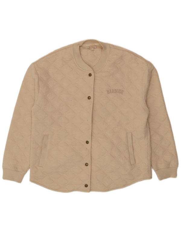 Женская стеганая куртка оверсайз Barbour UK 10, маленькая, бежевый, хлопок