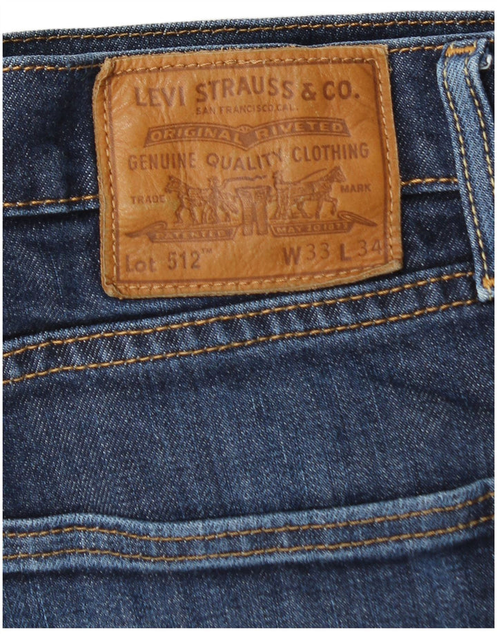 Мужские узкие зауженные джинсы Levi's W33 L31, синий хлопок
