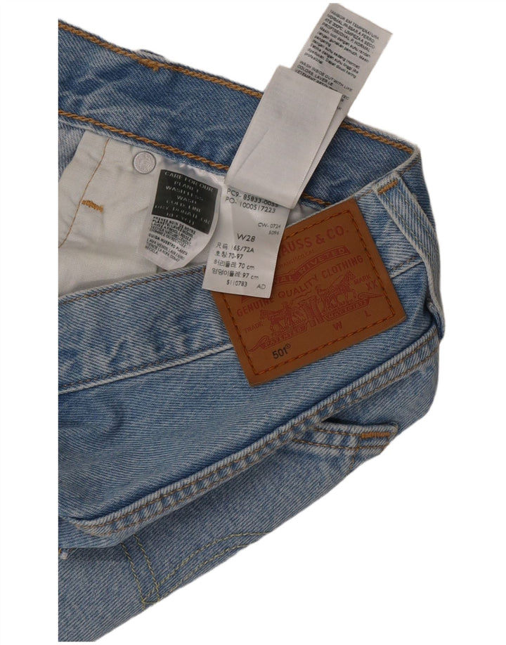 Женские джинсовые шорты Levi's 501 W28, хлопковые, среднего синего цвета
