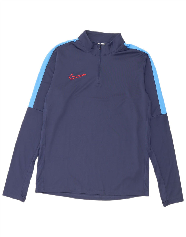 Мужской пуловер-спортивный костюм Nike Dri Fit, средний темно-синий с цветными блоками