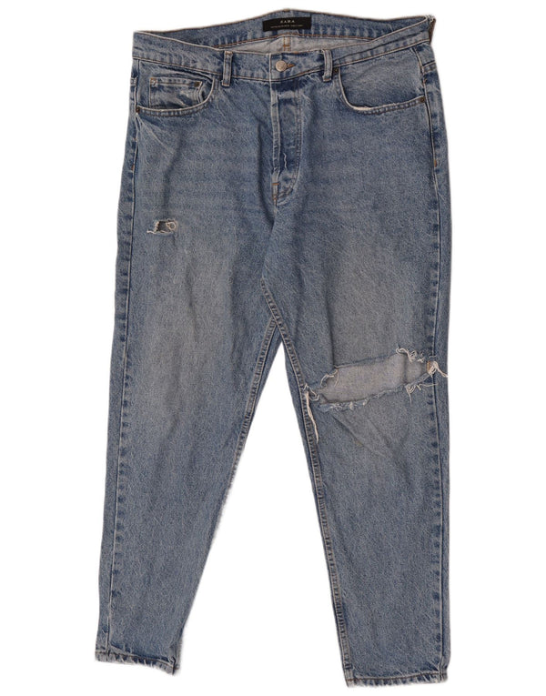 Мужские зауженные джинсы Zara EU 46 XL W36 L29 синие