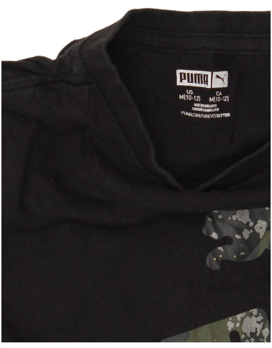 Футболка с рисунком PUMA для мальчиков, топ 10–11 лет, средний черный