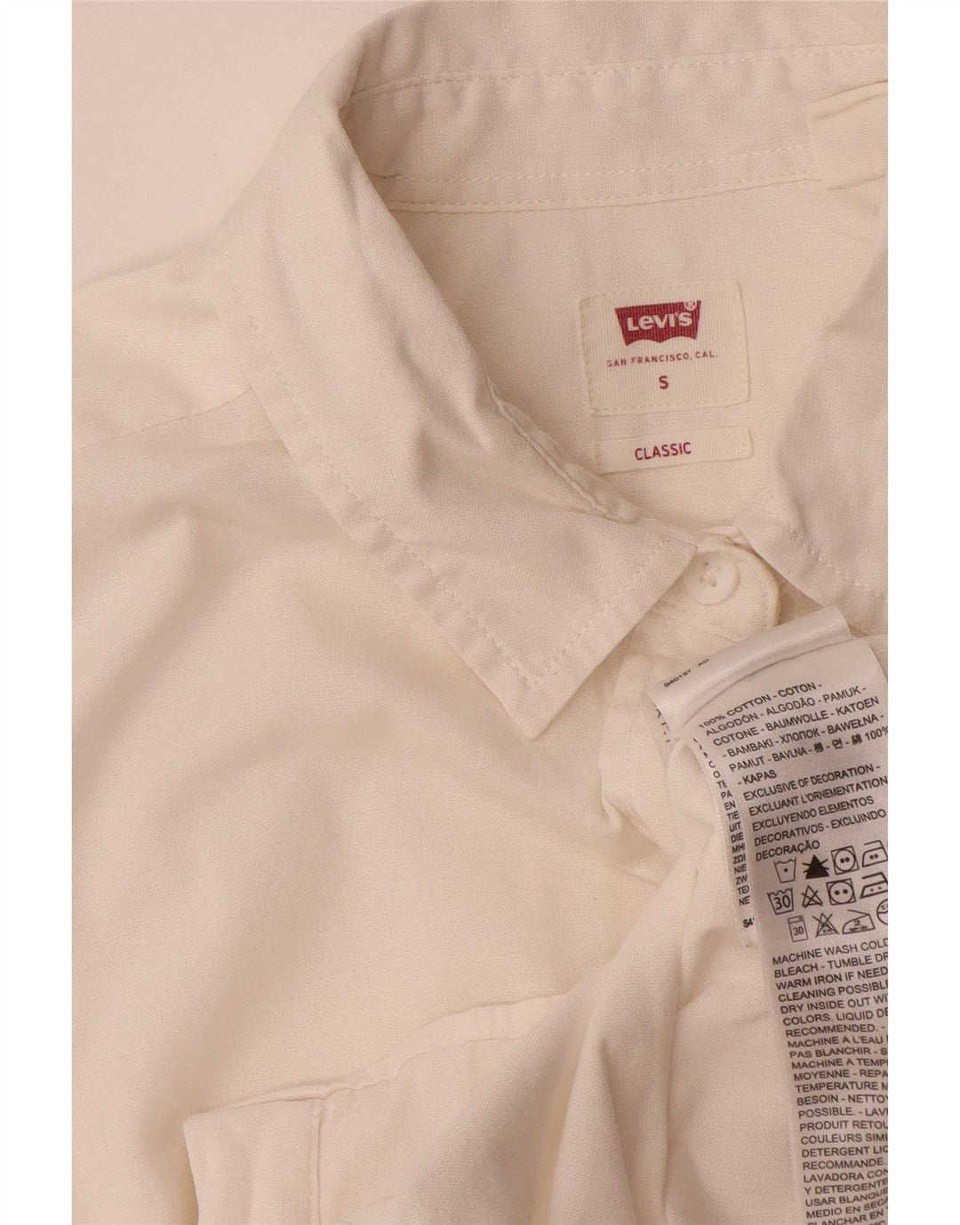 Рубашка классического кроя Levi's для мальчиков 14-15 лет, маленькая белая, хлопковая