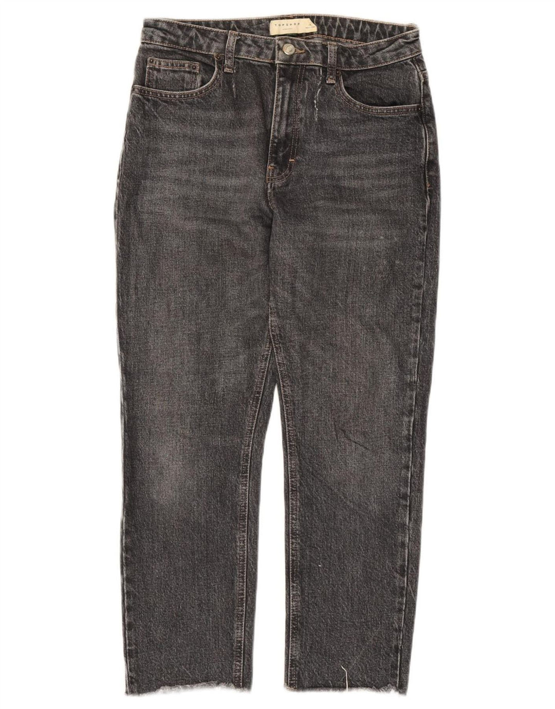 Topshop Женские прямые джинсы W28 L25 Серые хлопковые
