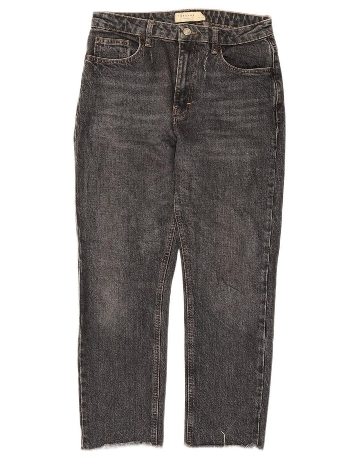 Topshop Женские прямые джинсы W28 L25 Серые хлопковые