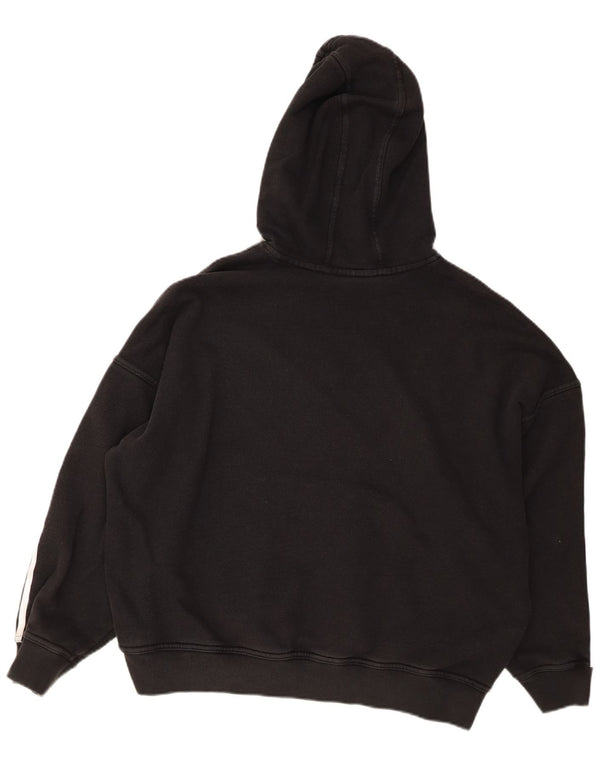 Женский джемпер с капюшоном оверсайз ADIDAS UK 10, маленький, черный, хлопок