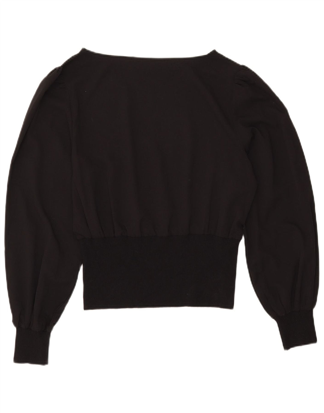 Винтажная женская укороченная блузка с крыльями летучей мыши, топ UK 12, средний черный