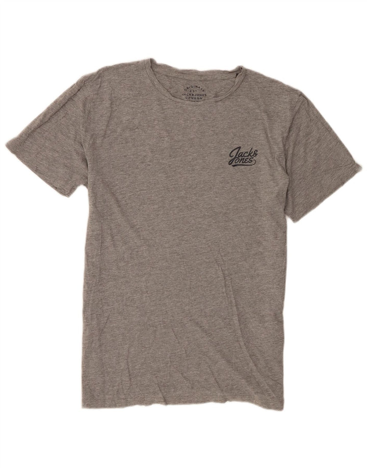 Мужская футболка с рисунком Jack & Jones, большой серый хлопок