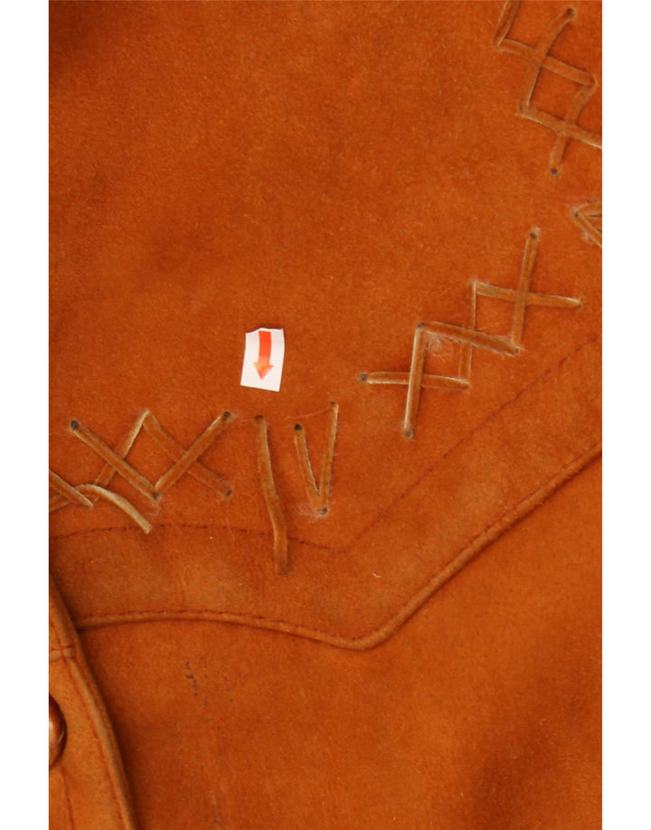 Винтажная женская дубленка оверсайз UK 18 XL Коричневая