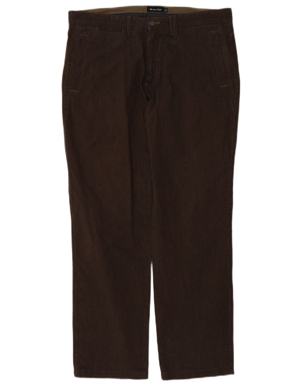Мужские брюки-чиносы Massimo Dutti EU 44, большие W34 L31, коричневые в тонкую полоску