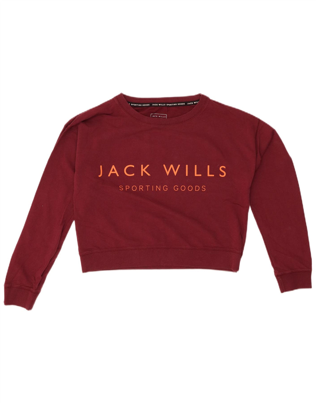Женский укороченный джемпер оверсайз JACK WILLS UK 8, маленький темно-бордовый