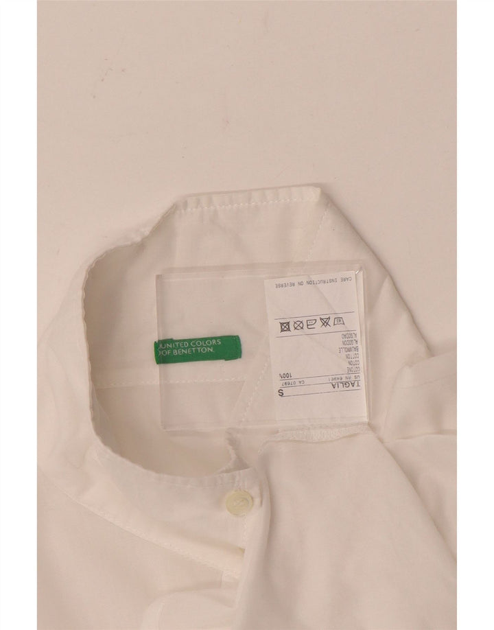 Женская рубашка Benetton UK 10, маленькая, белый хлопок
