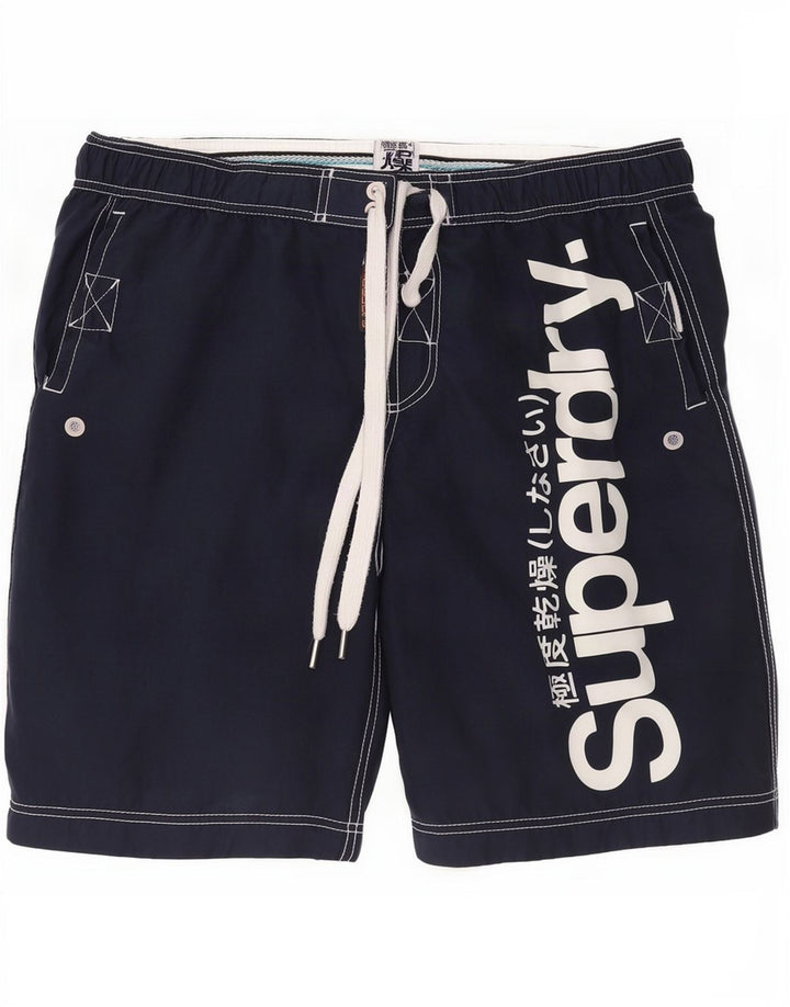 Мужские шорты для плавания Superdry с рисунком, большие, темно-синие