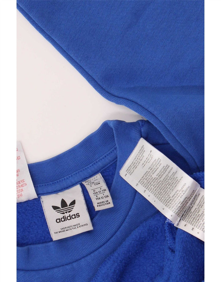 Свитшот Adidas для мальчиков 12-13 лет, синий хлопок