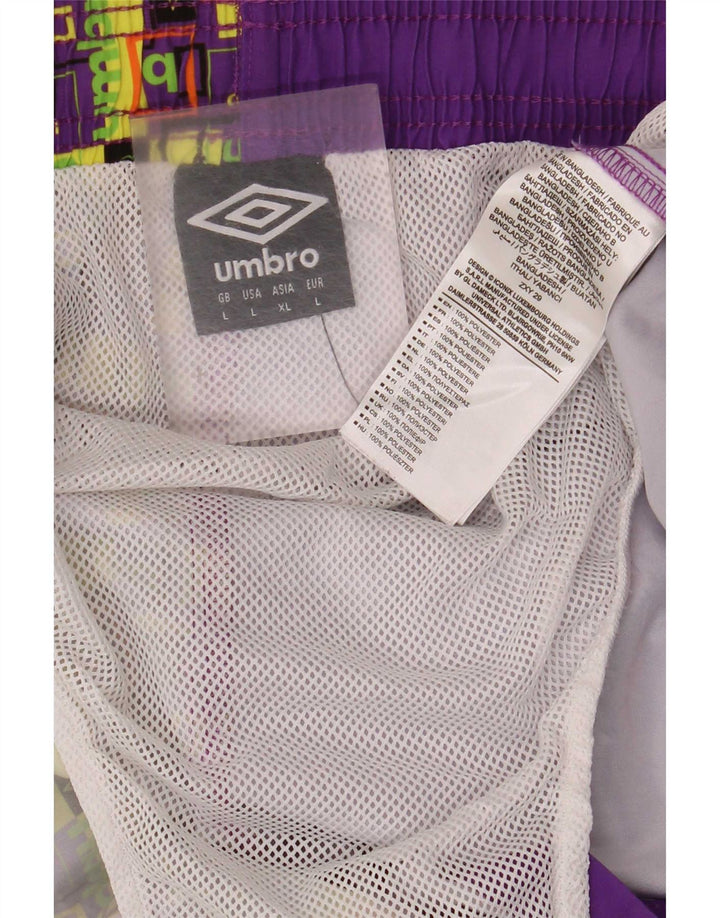Мужские шорты для плавания Umbro с рисунком, большие фиолетовые, из полиэстера с геометрическим рисунком