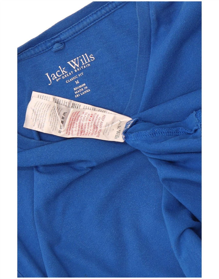 Мужская футболка классического кроя Jack Wills, хлопковый топ среднего синего цвета