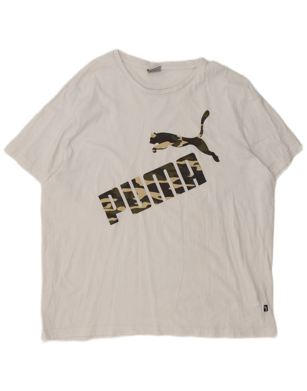 Мужская футболка с рисунком Puma 2XL, белый хлопок