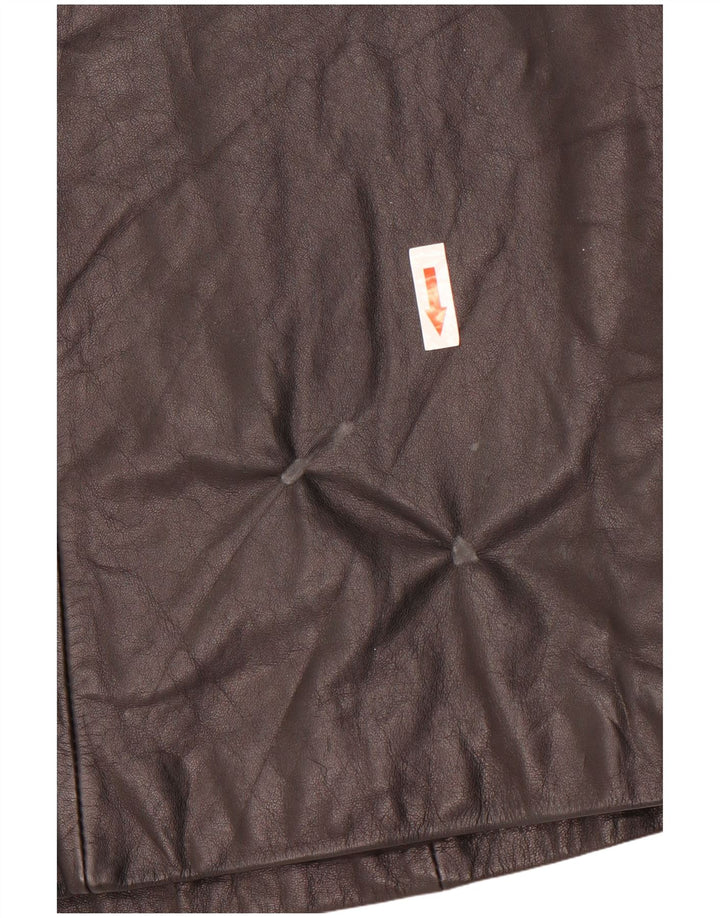 Винтажная женская кожаная куртка IT 42 Medium Black Leather