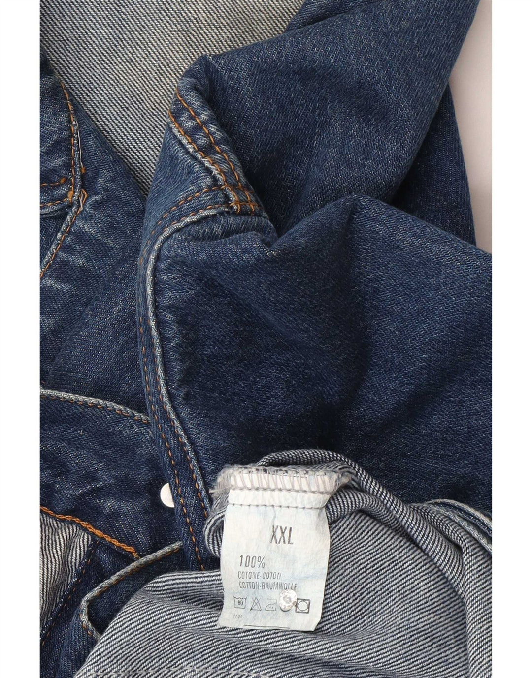 Винтажная мужская джинсовая куртка UK 44 2XL, синяя, хлопок