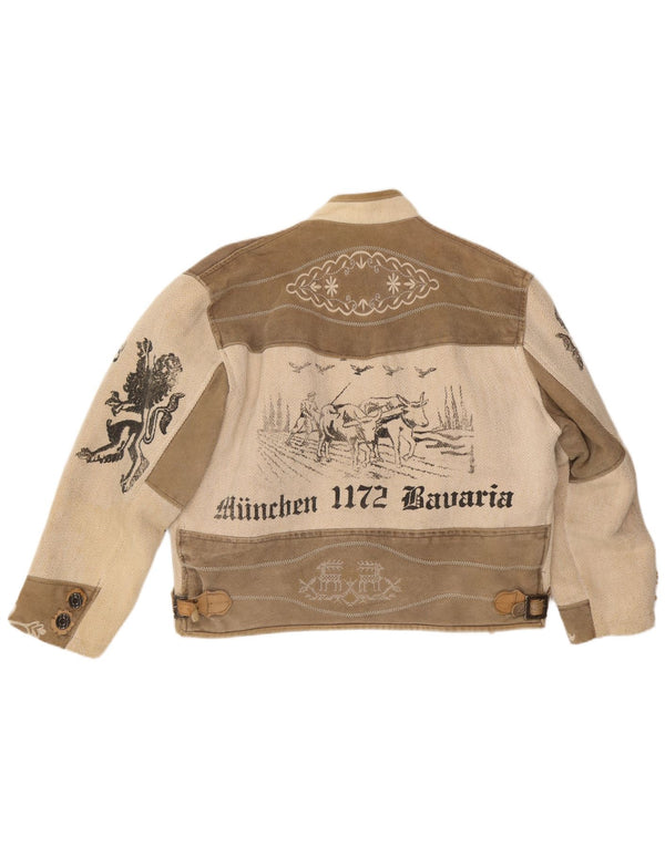 Skandal Женская замшевая дафлкот с рисунком Trachten UK 18 XL Бежевый