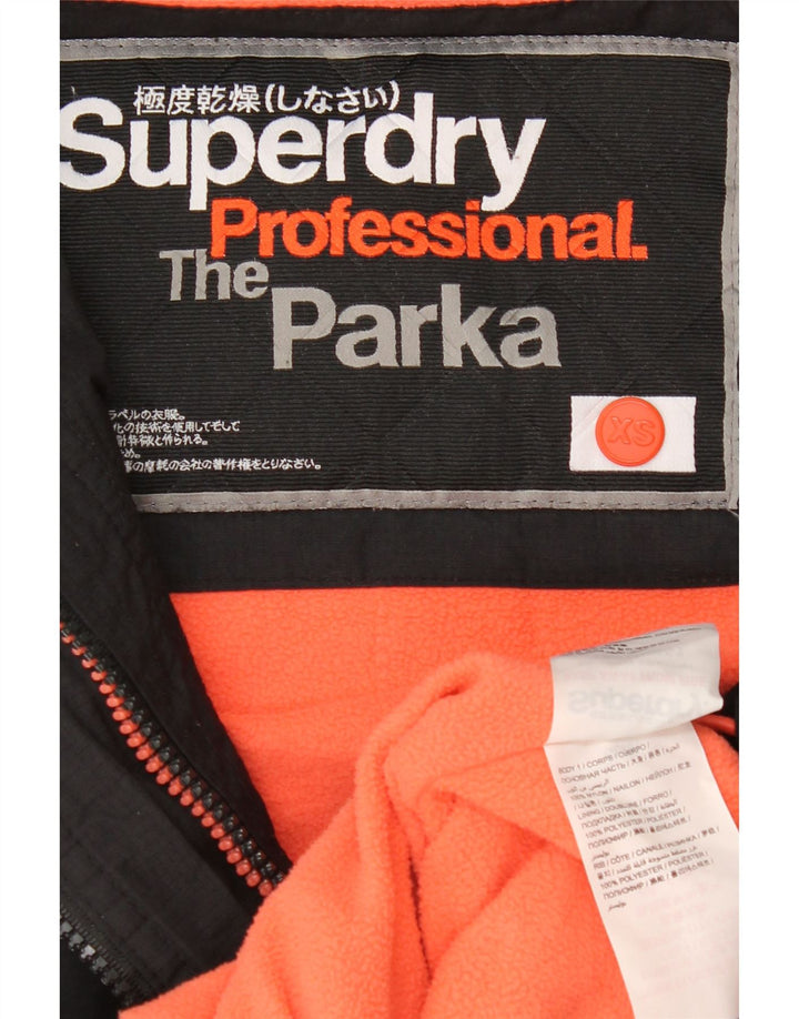 Женская парка Superdry с капюшоном UK 6 XS, черный полиэстер