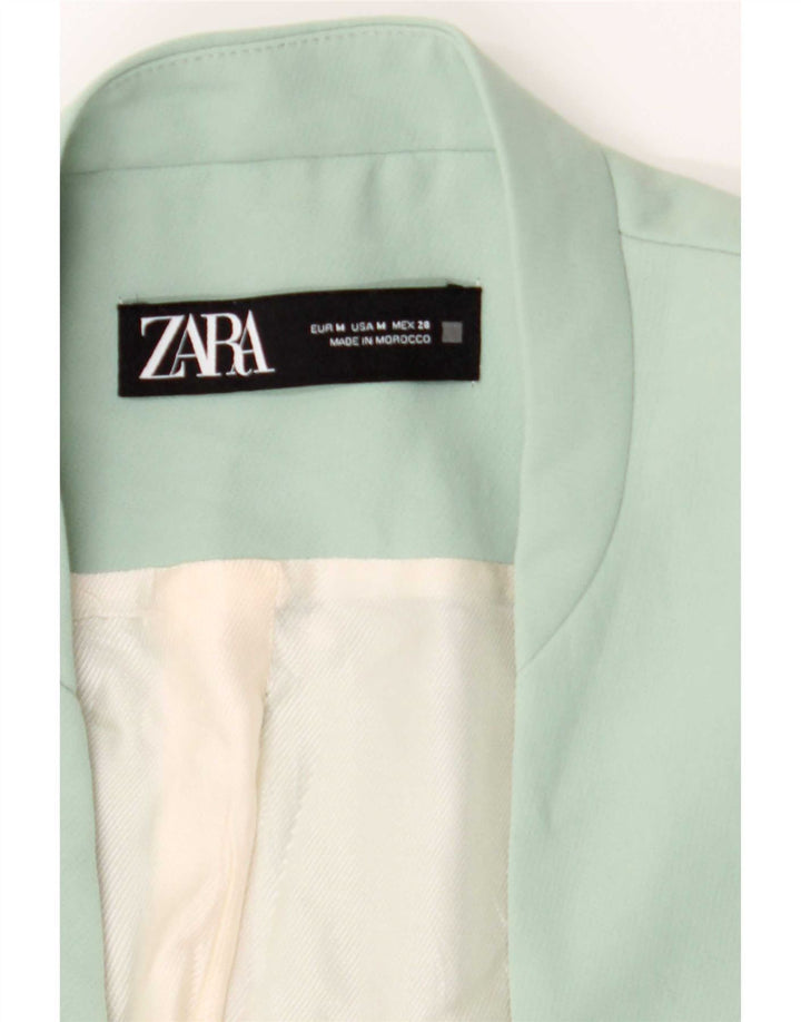 Женский пиджак Zara UK 14, средний зеленый полиэстер