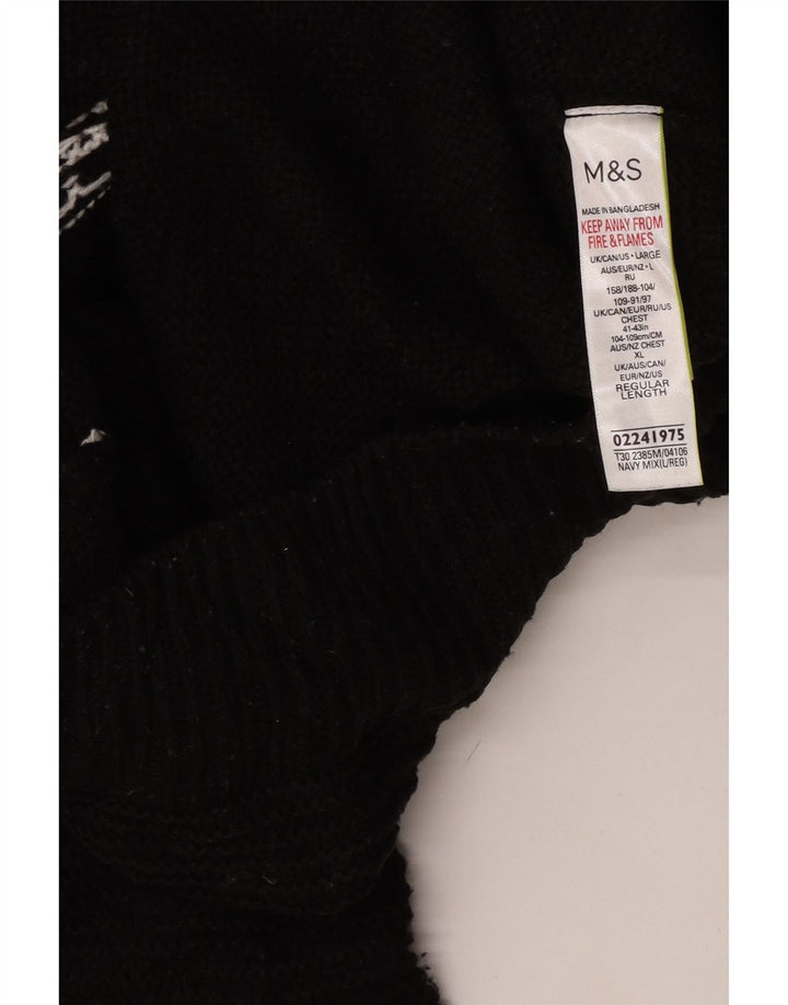 Женский джемпер с высоким воротником Marks & Spencer UK 16, большой темно-синий