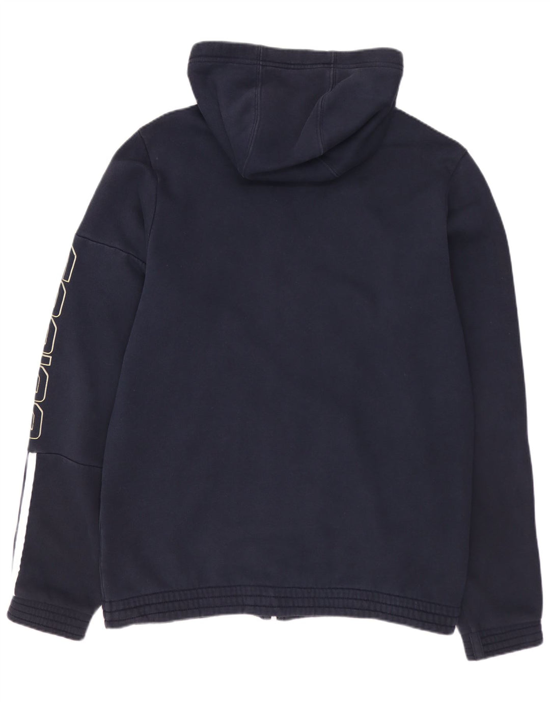 ADIDAS Мужской свитер с капюшоном на молнии с графическим рисунком, средний, темно-синий, хлопковый