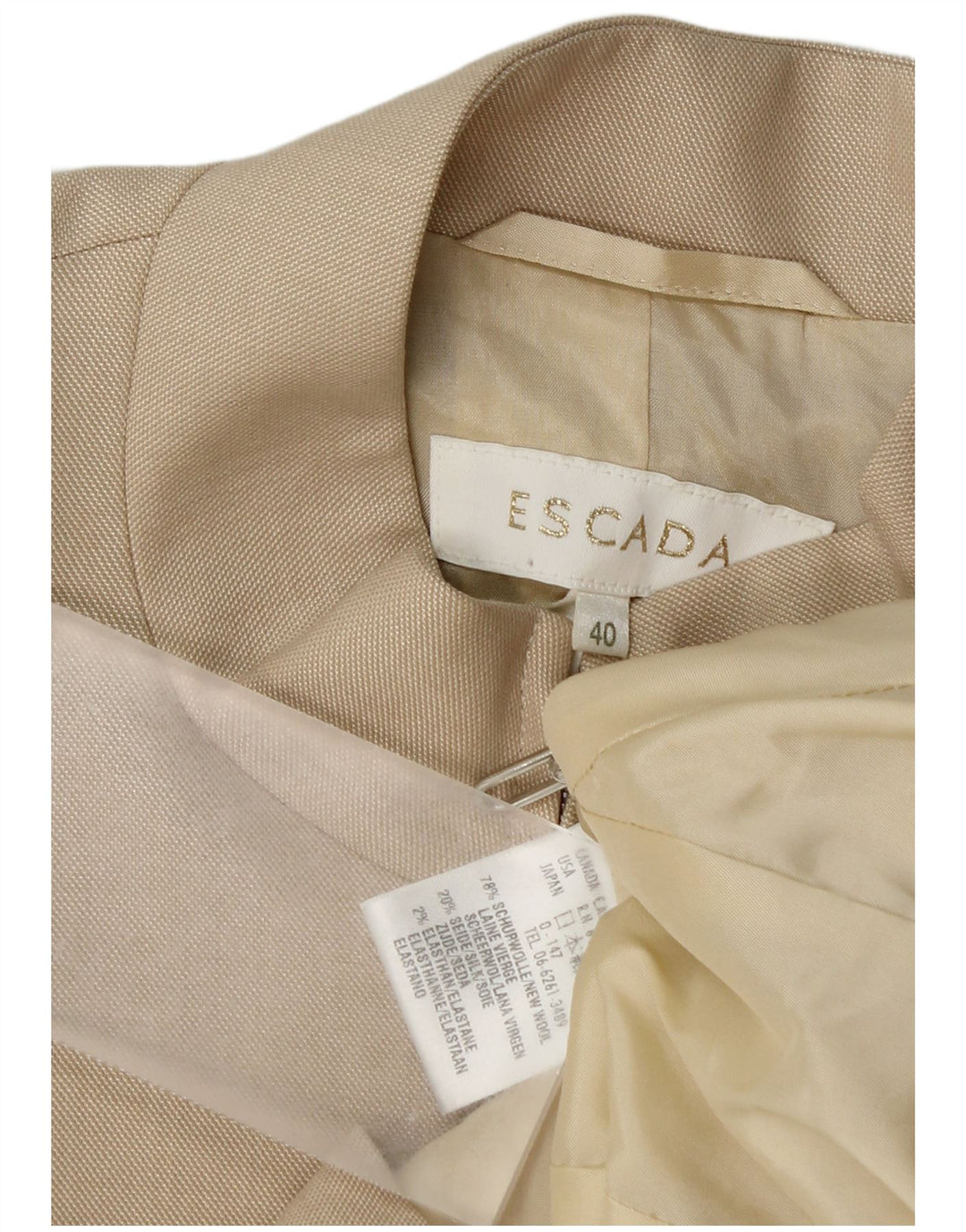 Женский пиджак Escada IT 40, маленький, бежевый, шерсть