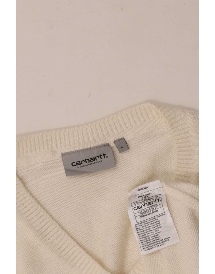 Мужская майка Carhartt, большой белый хлопок, безрукавка