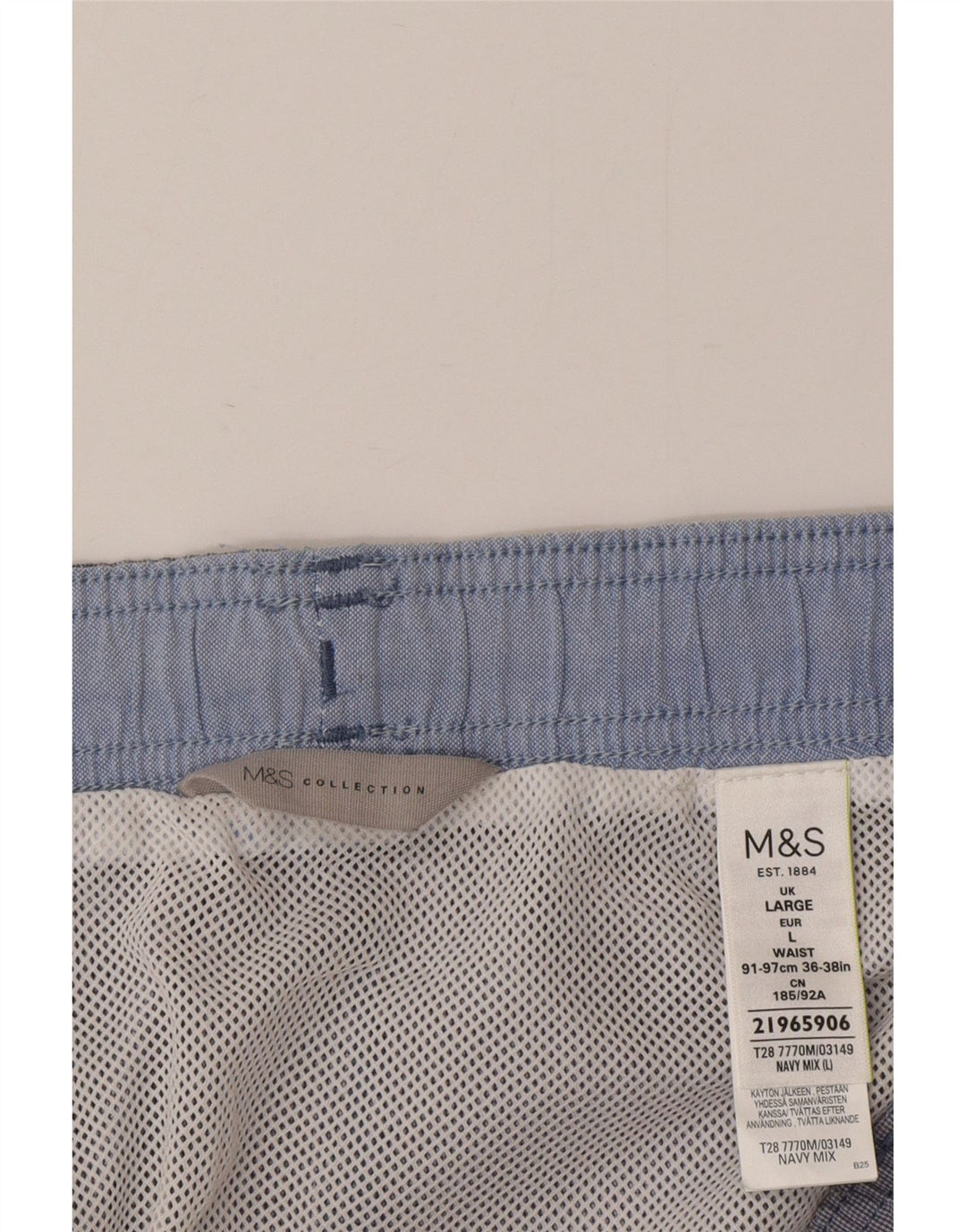 Мужские шорты для плавания Marks & Spencer, большие синие, хлопок