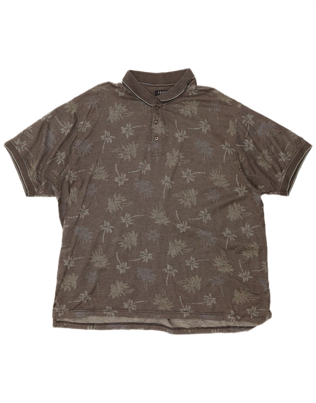 IZOD Мужская рубашка-поло для гольфа XL, серая, хлопковая с цветочным принтом