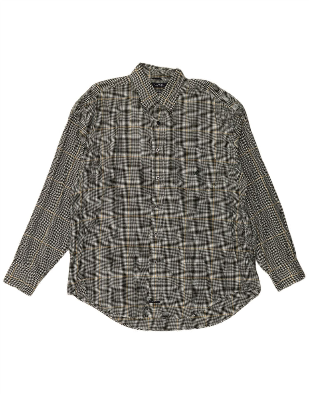 Мужская фланелевая рубашка Nautica XL, серая клетка, хлопок