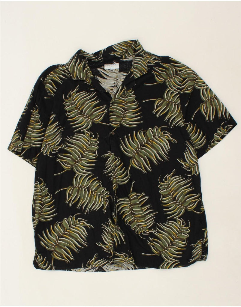 OLD NAVY Mens Abstract Pattern Short Sleeve Shirt XL Black Cotton Vintage Old Navy and Second-Hand Old Navy from Messina Hembry 