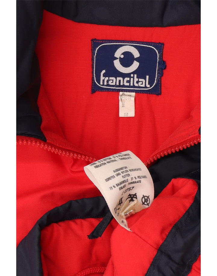 Мужская лыжная куртка Francital Gore-Tex с капюшоном UK 38, средний красный, с цветными блоками