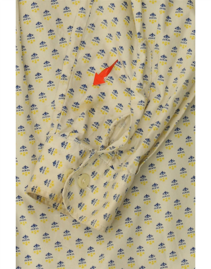 Женская рубашка свободного покроя UNIFORM с абстрактным узором UK 14, средний желтый хлопок, хлопок