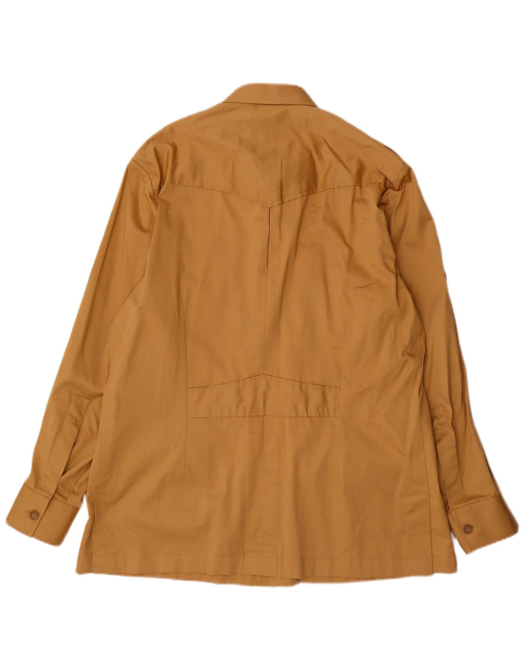 Винтажная мужская рубашка в стиле милитари, большая, бежевая