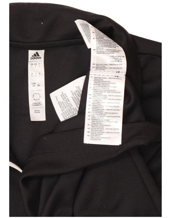 Мужской топ Adidas с воротником на молнии и длинным рукавом, большой черный полиэстер, спортивный