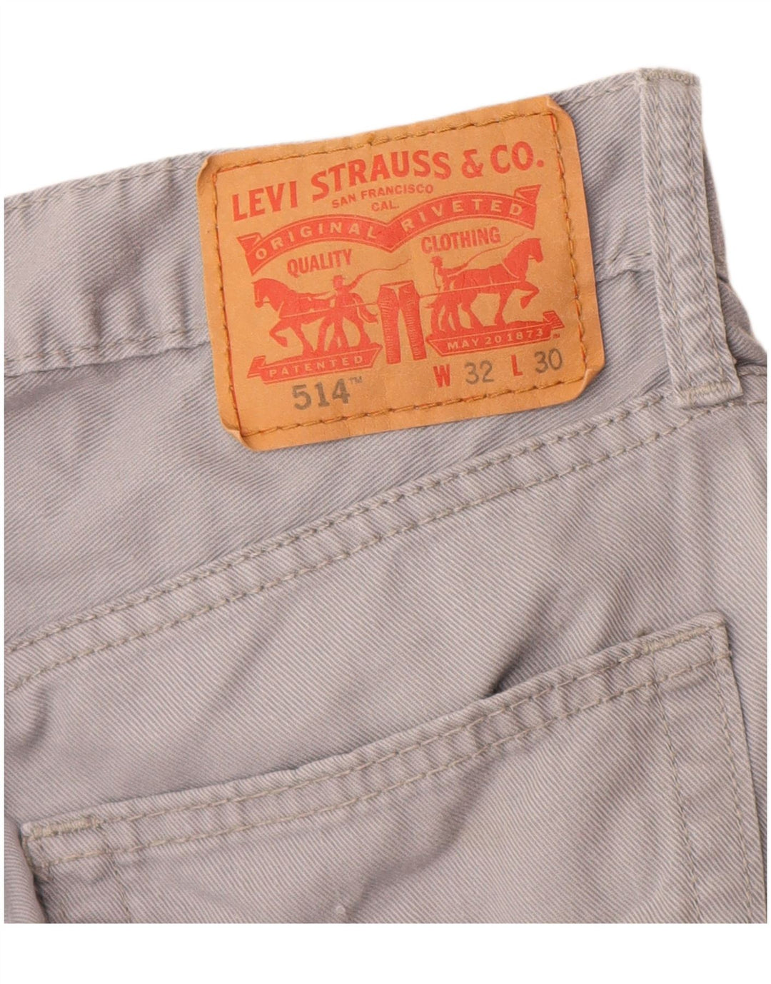 Мужские прямые джинсы Levi's 514 W32 L30 серые, хлопок