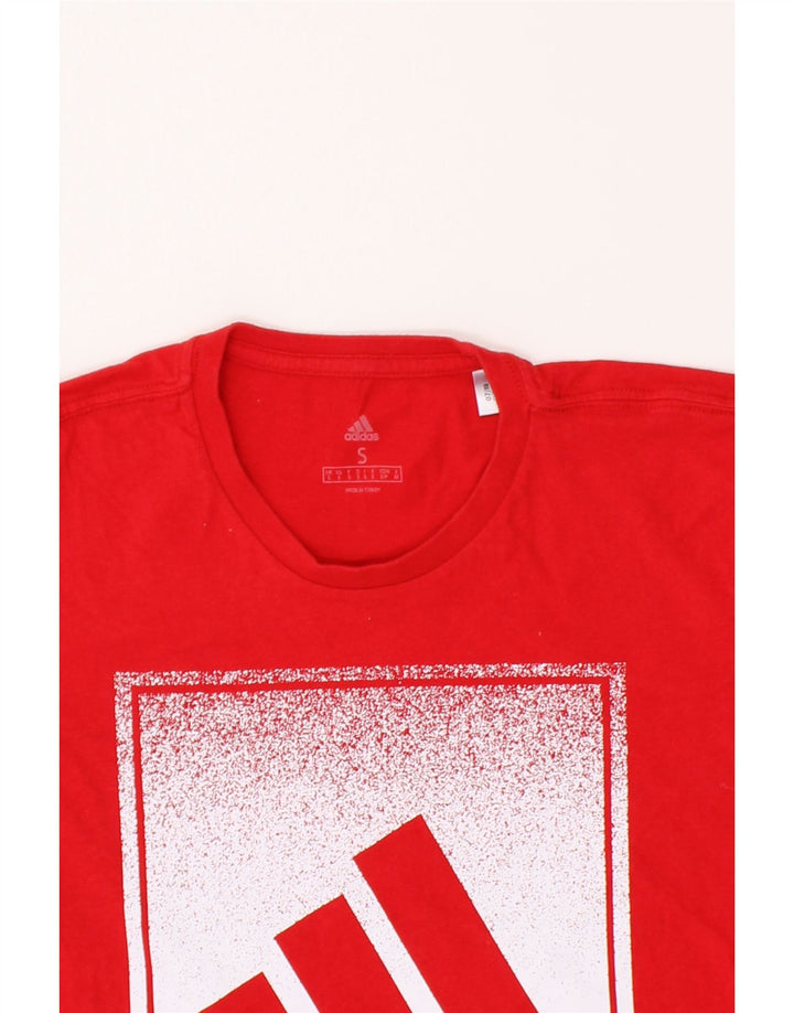 ADIDAS Mens Graphic T-Shirt Top Small Red Cotton Vintage Adidas and Second-Hand Adidas from Messina Hembry 